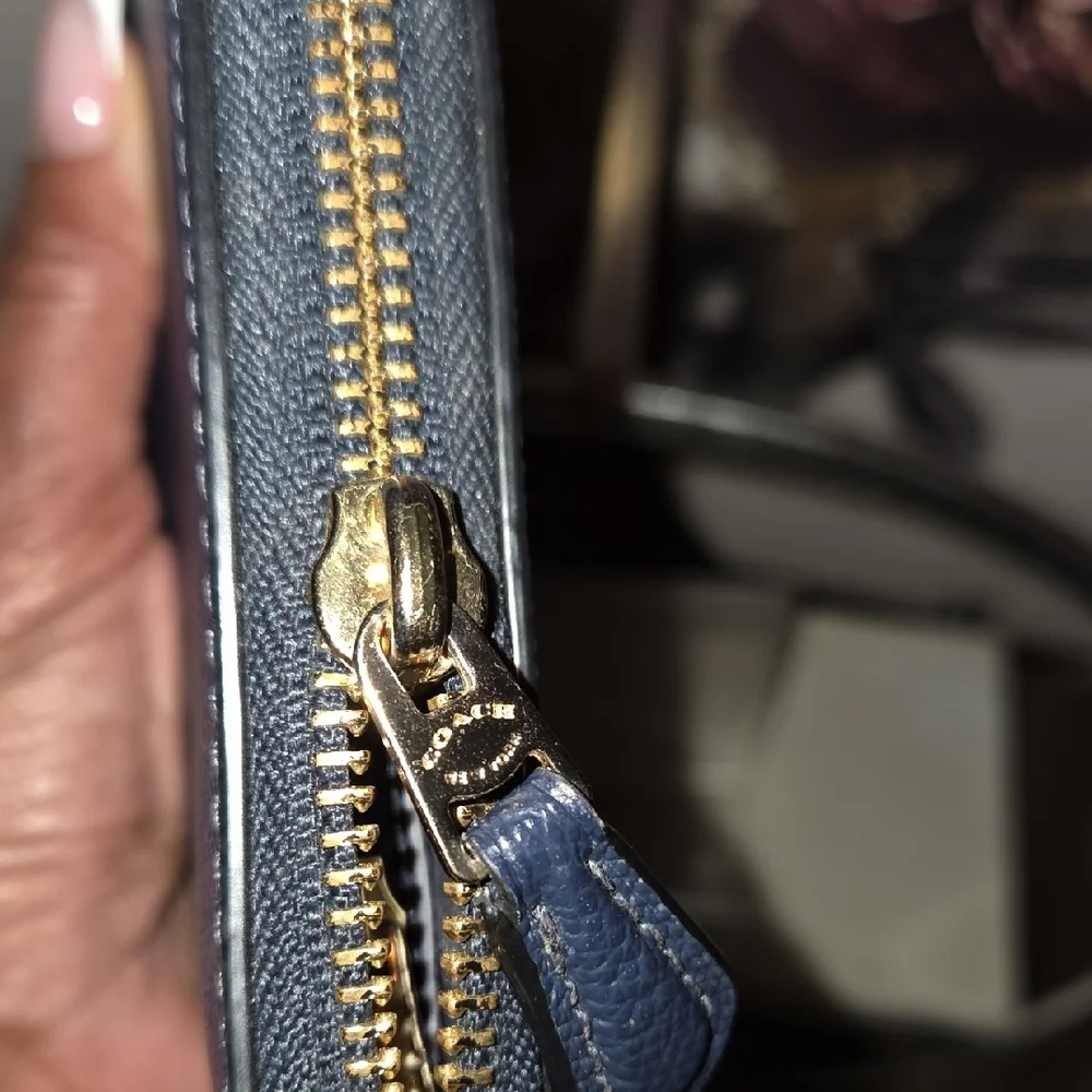 Coach Midnight Blue Zip Wallet